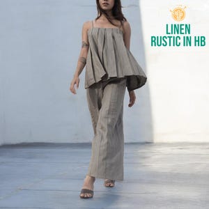 Summer Loose Top And Pants Set, Cami Women Top, Women Linen Set, Relaxed Pants, Wide Leg Trousers, Simple Sleeveless Top, Bohemian Set Pants