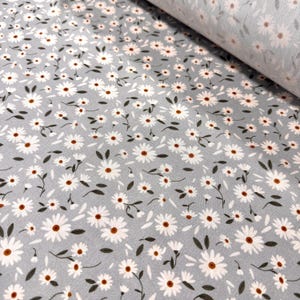 Daisies Flower Printed Viscose Fabric by the Yard- by Fabricania, Soft & Durable, Vivid, 100% Viscose, 60&quot; Wide (152 cm)