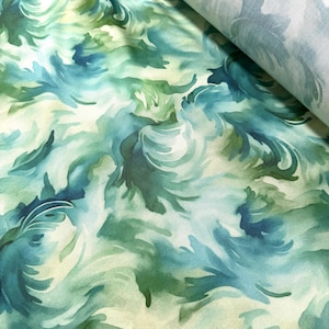 Green Visions Printed Viscose Fabric by the Yard- by Fabricania, Soft & Durable, Vivid, 100% Viscose, 60&quot; Wide (152 cm)
