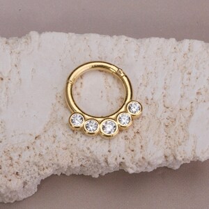 Gold Dainty Septum Ring - Minimalist Helix Piercing - Rook Earring - Elegant Cartilage Earring - Gift for Her, Special Birthday Gift