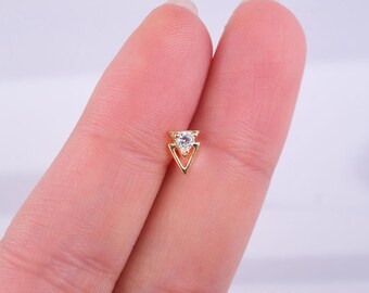 Minimalist Gold Tragus Flat Back Piercing Earring