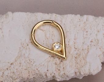 Septum Ring Jewelry: Dainty 14K Gold Hoop - Cartilage Piercing