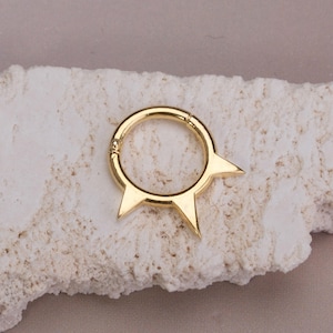 Gold Dainty Septum Ring - Minimalist Helix Piercing - Special Birthday Gift - Elegant Cartilage Earring - Rook Earring - Gift for Her