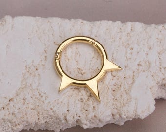 Septum Hoop Earring: Gold Minimalist Design - Cartilage Friendly