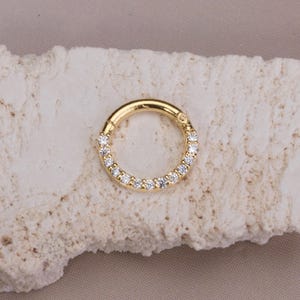 Minimalist Septum Ring - Dainty Gold Helix Piercing - Rook Earring - Elegant Cartilage Earring - Gift for Her - Special Birthday Gift
