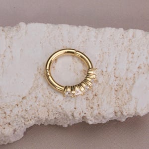 Gold Dainty Septum Ring - Minimalist Helix Piercing - Rook Earring - Special Birthday Gift - Gift for Her - Elegant Cartilage Earring
