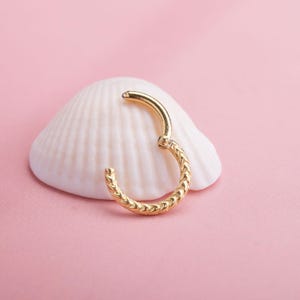 Gold Minimalist Septum Ring - Dainty Helix Piercing - Rook Earring - Elegant Cartilage Earring - Gift for Her - Special Birthday Gift
