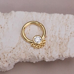 Gold Minimalist Septum Ring - Elegant Helix Piercing - Rook Earring - Dainty Cartilage Earring - Gift for Her - Special Birthday Gift