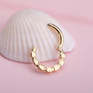 Gold Dainty Septum Ring - Minimalist Helix Piercing - Rook Earring - Elegant Cartilage Earring - Gift for Her - Special Birthday Gift
