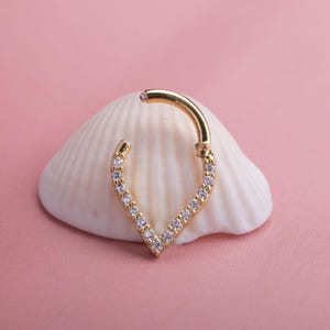 Gold Dainty Septum Ring - Minimalist Helix Piercing - Rook Earring - Special Birthday Gift - Elegant Cartilage Earring - Gift for Her