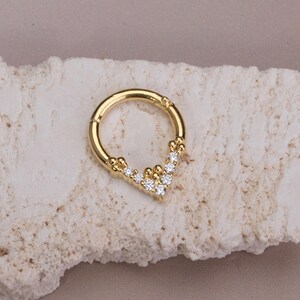 Minimalist Septum Ring - Dainty Gold Helix Piercing - Rook Earring - Elegant Cartilage Earring - Gift for Her - Special Birthday Gift