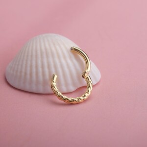 Gold Minimalist Septum Ring - Dainty Helix Piercing - Rook Earring - Elegant Cartilage Earring - Gift for Her - Special Birthday Gift