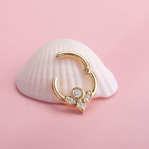 14K Gold Minimalist Septum Ring - Dainty Helix Piercing - Elegant Cartilage Earring - Rook Earring - Gift for Her - Special Birthday Gift