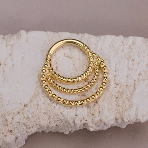Gold Dainty Septum Ring - Minimalist Helix Piercing - Special Birthday Gift - Elegant Cartilage Earring - Rook Earring - Gift for Her