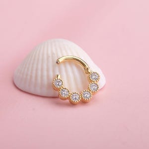 Gold Minimalist Septum Ring - Dainty Helix Piercing - Rook Earring - Elegant Cartilage Earring - Gift for Her - Special Birthday Gift
