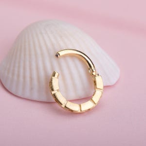 Gold Minimalist Septum Ring - Dainty Helix Piercing - Elegant Cartilage Earring - Rook Earring - Gift for Her - Special Birthday Gift