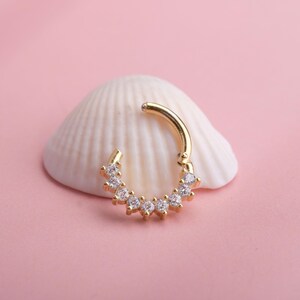 Minimalist Gold Septum Ring - Elegant Helix Piercing - Rook Earring - Dainty Cartilage Earring - Gift for Her - Special Birthday Gift