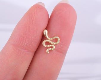 Gold Snake Tragus Earring: Minimalist Flat Back Cartilage Jewelry