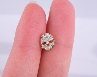 Minimalist Gold Tragus Earring, Flat Back Screw Dainty Cartilage Jewelry
