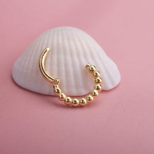 Gold Dainty Septum Ring - Minimalist Helix Piercing - Special Birthday Gift - Elegant Cartilage Earring - Rook Earring - Gift for Her