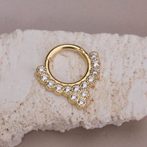 Gold Minimalist Septum Ring - Elegant Helix Piercing - Rook Earring - Dainty Cartilage Earring - Gift for Her - Special Birthday Gift