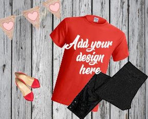 Short Sleeve Red Shirt Mockup Add Your Own Short Sleeve Red Shirt Mockup Add Your Own