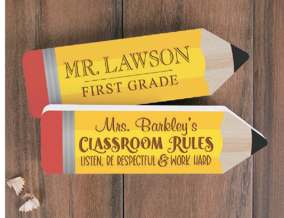 Wooden Pencil Decor Personalized With Your Wording. Engraved Etsy