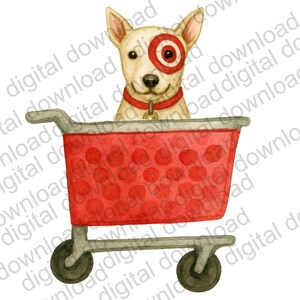 Target Shopping Doggie in winkelwagen Digitale download, JPG en PNG
