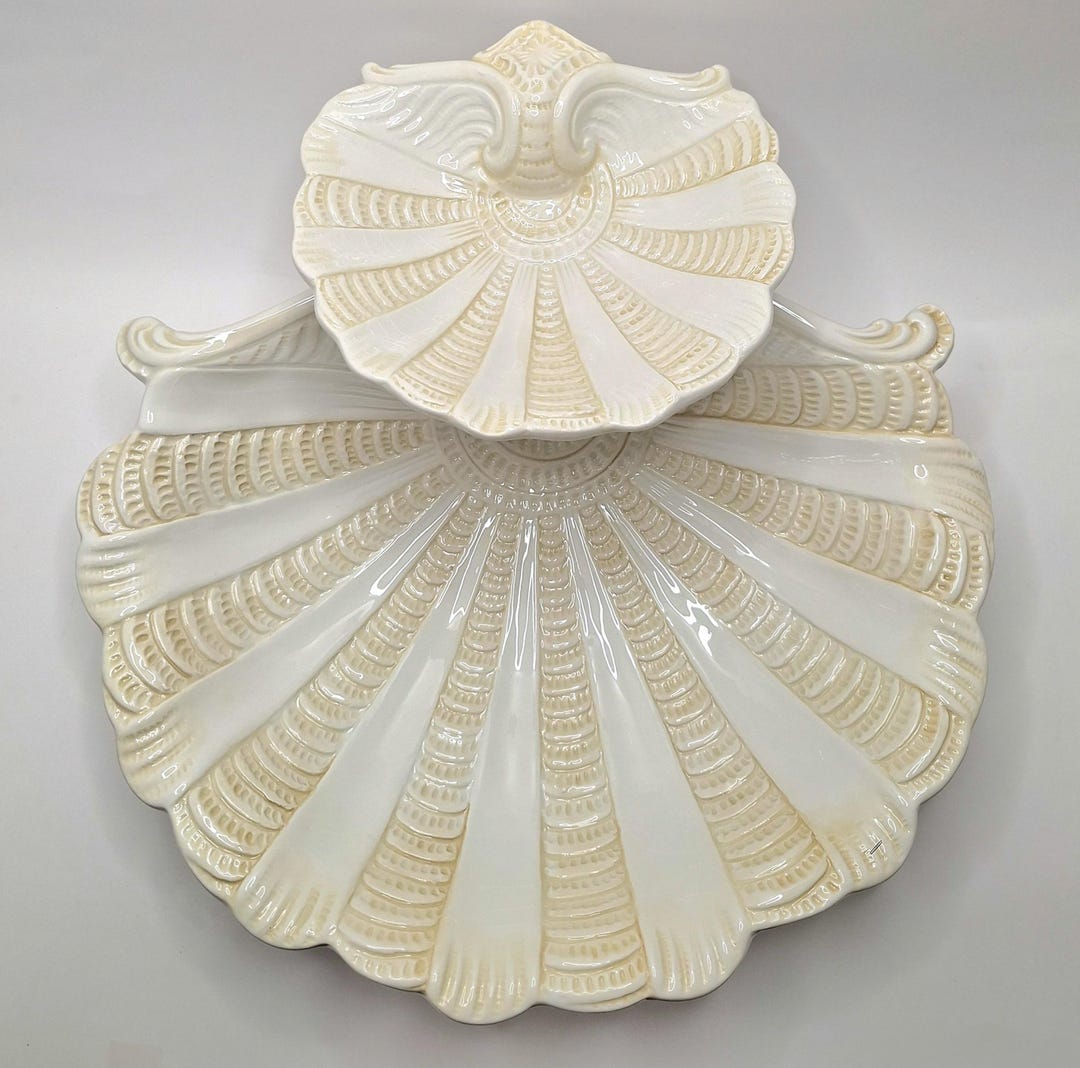 Tier Shell Lenox Two Tier Shell Shaped Server From the Butlers Pantry Line - Etsy
