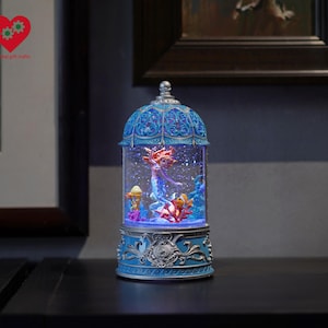 Enchanted Mermaid Carousel Music Box – LED Lighted Rotating Figurine, Ocean Theme Gift for Girls, Birthday Present, Home Decor