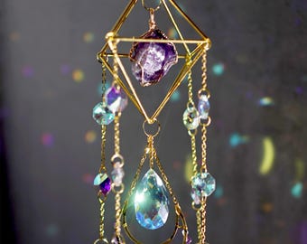 Acchiappasole da appendere alla finestra, acchiappasole in cristallo arcobaleno, regalo di inaugurazione della casa per il suo compleanno, decorazione boho per finestre, creatore di arcobaleni