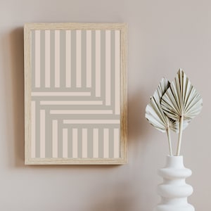 Minimalist Printable Wall Art Set of 2: Geometric, Color Contrast Line Patterns, Simple Lines Print, Modern Line Wall Art Decor