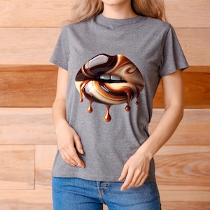 Swirled Caramel and Chocolate Drip Lips