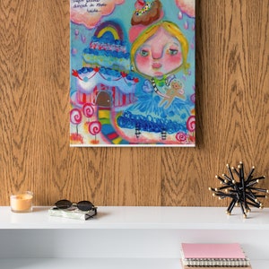 Whimsical Girl Print, Cake Girl Print, Cake Girl Art Print, Ice Cream Girl Art Print, Candy Land Print, Dessert Girl Print, Candy Land Art image 5