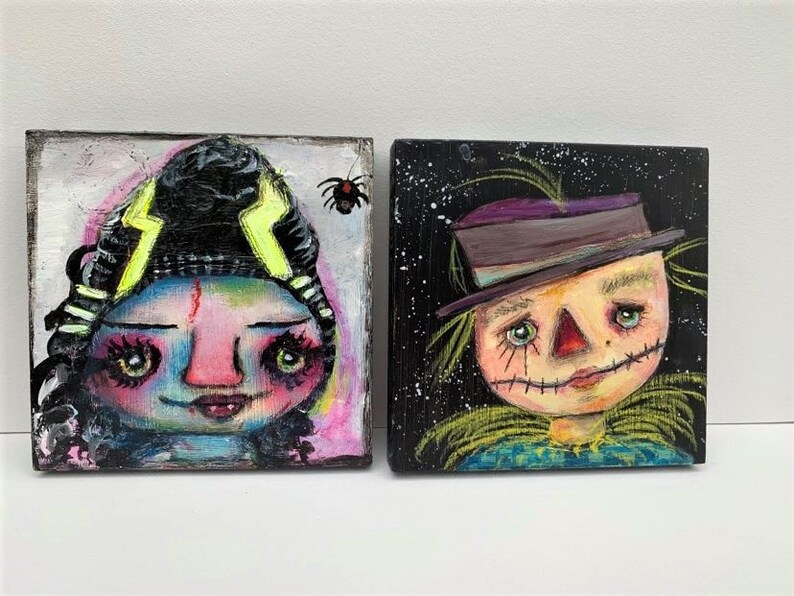 The Fabulous Scarecrow an original 5x5 painting