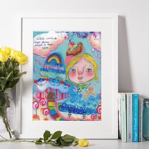 Whimsical Girl Print, Cake Girl Print, Cake Girl Art Print, Ice Cream Girl Art Print, Candy Land Print, Dessert Girl Print, Candy Land Art image 8