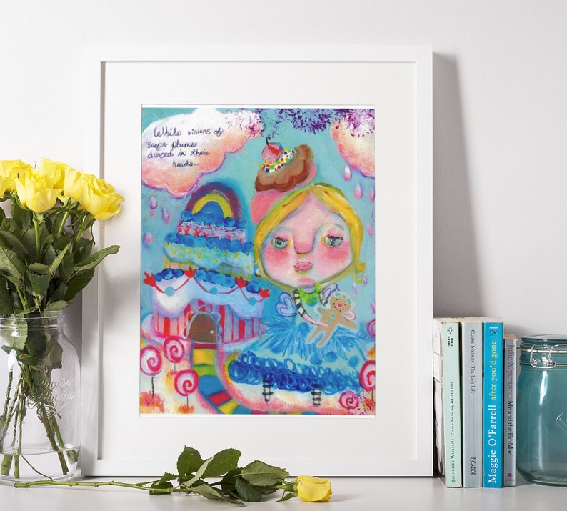 Whimsical Girl Print, Cake Girl Print, Cake Girl Art Print, Ice Cream Girl Art Print, Candy Land Print, Dessert Girl Print, Candy Land Art image 8