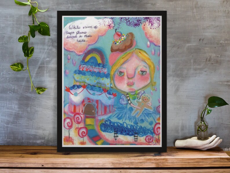 Whimsical Girl Print, Cake Girl Print, Cake Girl Art Print, Ice Cream Girl Art Print, Candy Land Print, Dessert Girl Print, Candy Land Art image 6