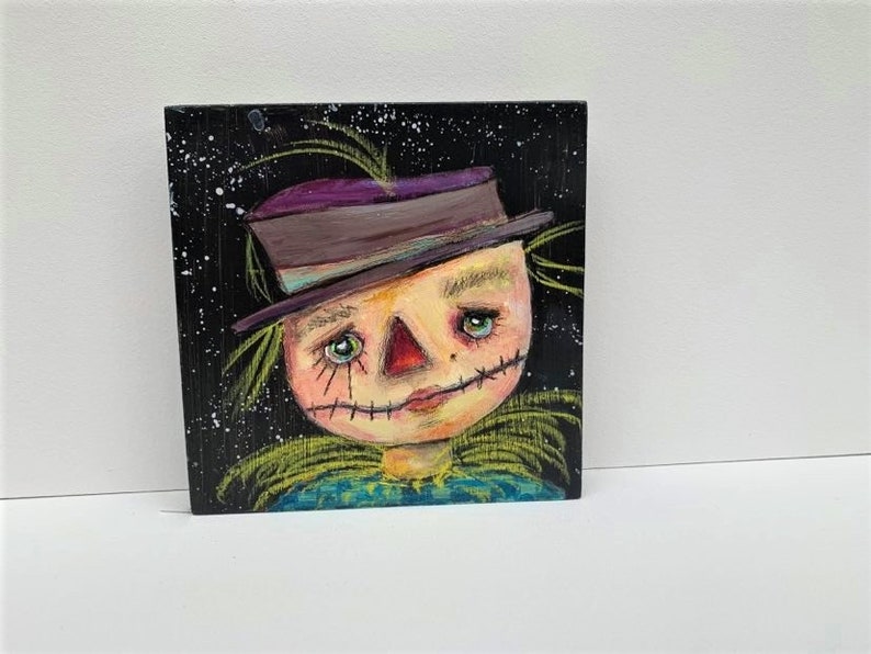 The Fabulous Scarecrow an original 5x5 painting