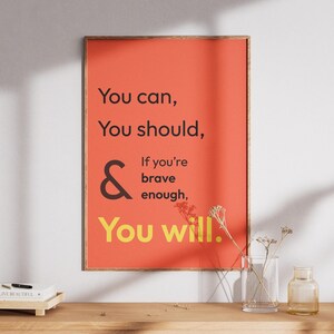 You Can motivational Quote Poster, Digital Download, Positive Affirmation Wall Art, Minimalist Printable Decor, Inspirational Wall Print