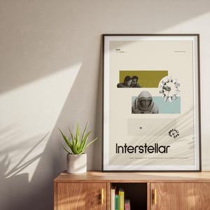 Interstellar Inspired Poster, Mid-Century Modern Print, Space-Themed Wall Art, Christopher Nolan Art, Cooper Murphy Print, Instant Download