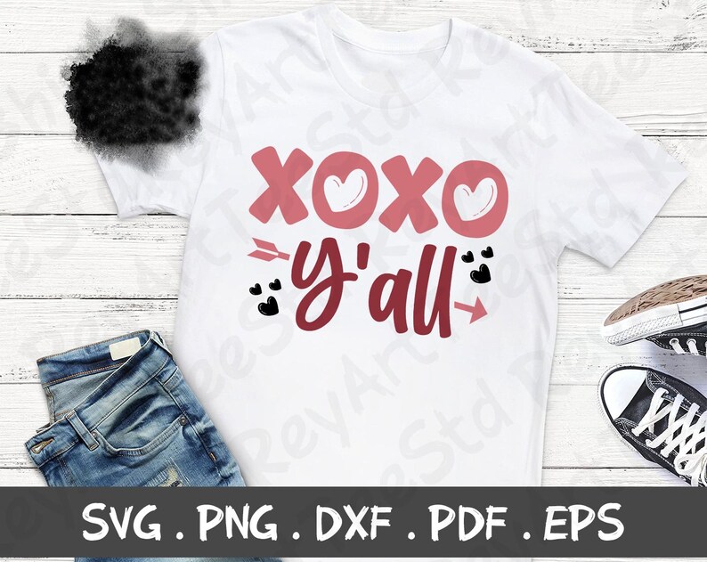 Xoxo Yall Svg, Heart Svg, Valentines Svg, Love Svg, Valentine Shirt Svg ...