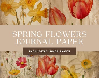 春の花のジャンクジャーナルスクラップブック用紙