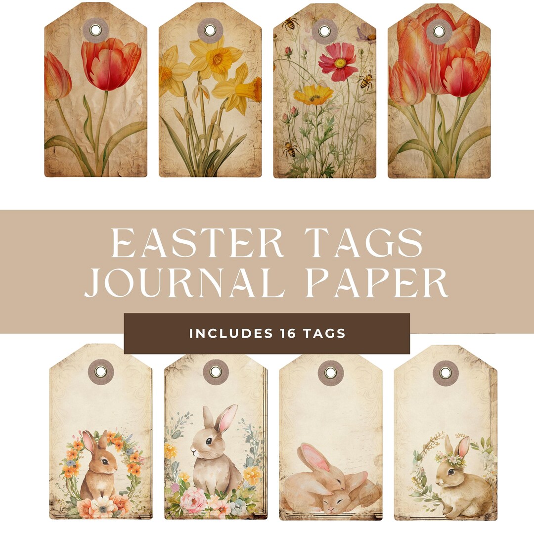Easter and Spring Floral Craft Tags - Etsy