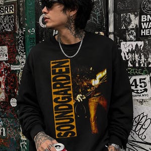 Soundgarden Sweatshirt, Vintage Louder Than Love Graphic Pullover, 90s Grunge Rock Band Crewneck, Music Lover Gift, Unisex Streetwear