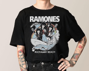 Ramones Rockaway Beach Vintage Graphic Tee – Ramones Shirt, 90s Post-Hardcore Band