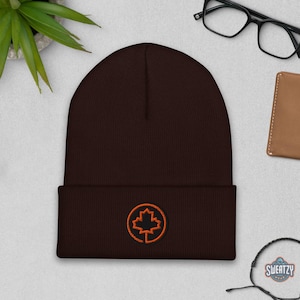 Autumn Season Embroidered Beanie – Nature Hat, Minimalist Seasonal Streetwear Gift, Autumn Hat, Season Hat