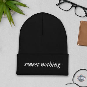 Sweet Nothing Embroidered Beanie – Dark Aesthetic Knit Hat | Edgy Alt Fashion, Punk, Emo, Grunge, Skull, and Witchy Vibes