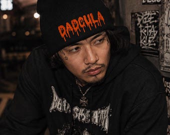 Dadcula Halloween Embroidered Cuffed Beanie - Spooky Fall Hat