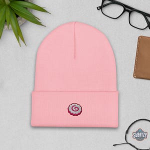 Narutomaki Embroidered Beanie – Cute Japan Hat, Sushi, Ramen Knit Hat | Kawaii Japan Aesthetic Streetwear Gift